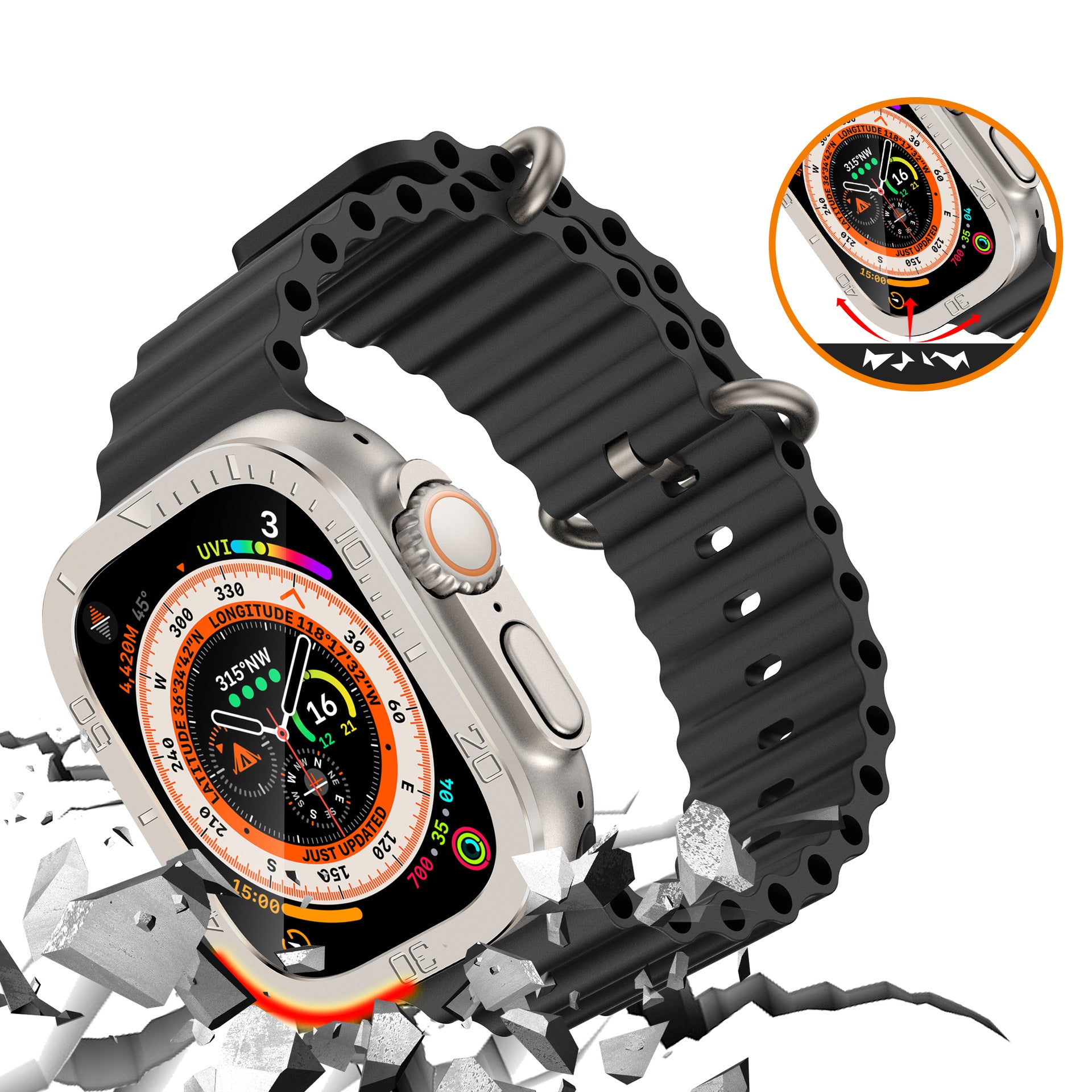Tempered Glass Screen Protector For Apple Watch Ultra - Image 3