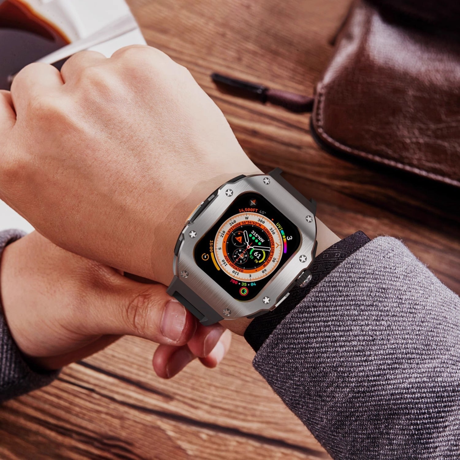 RM Vanguard Series - Fluororubber Band Stainless steel Case For Apple - Image 6