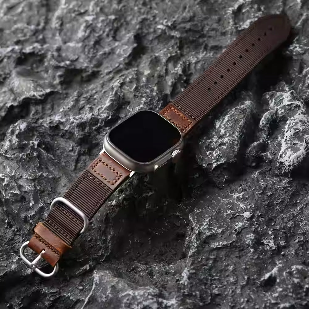 Handmade Nylon Leather Band For Apple Watch - Image 8