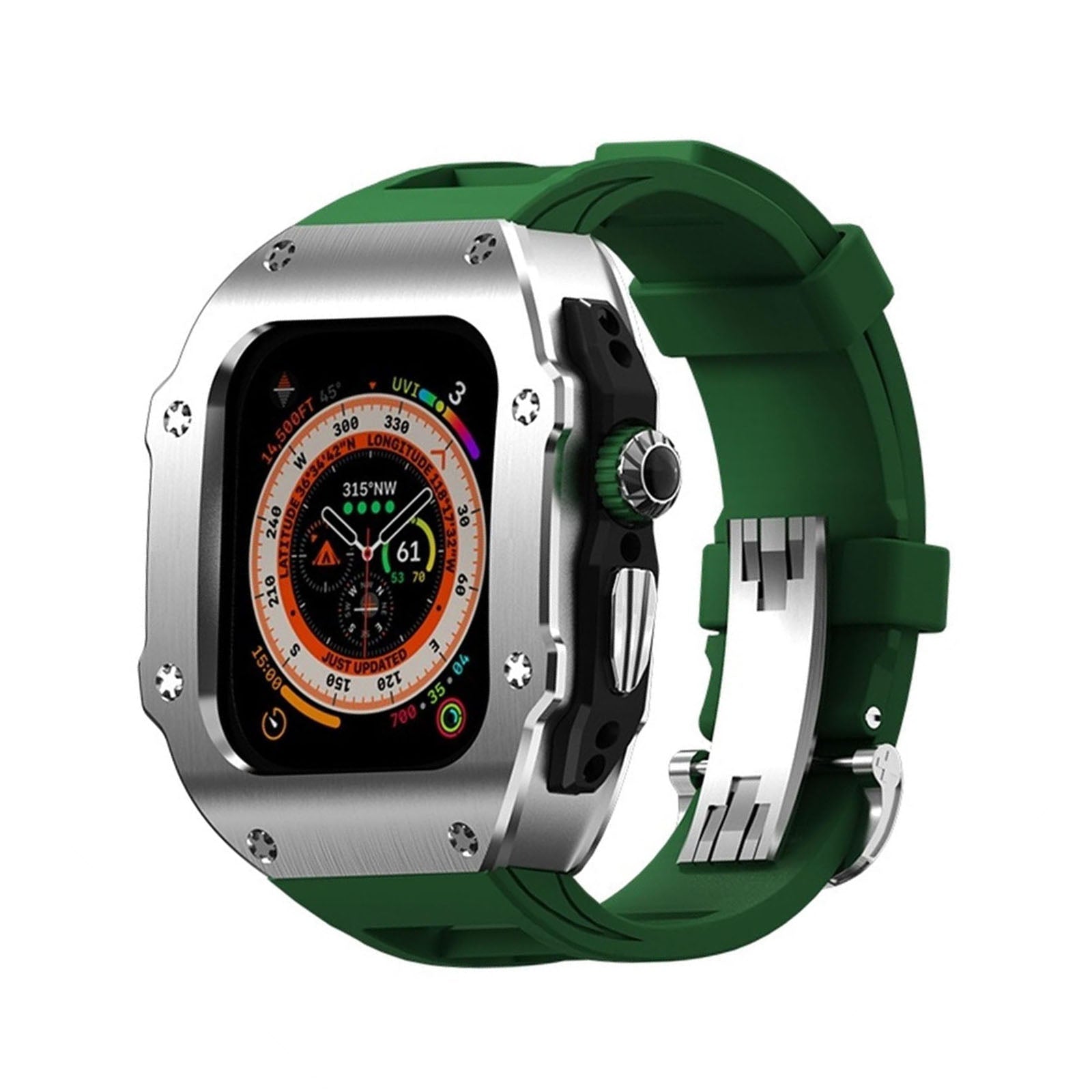 RM Vanguard Series - Fluororubber Band Stainless steel Case For Apple - Image 12