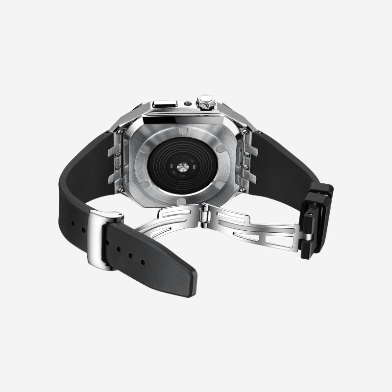 AP9006 Silicone Band Stainless Steel Case Retrofit Kit For Apple Watch - Image 4
