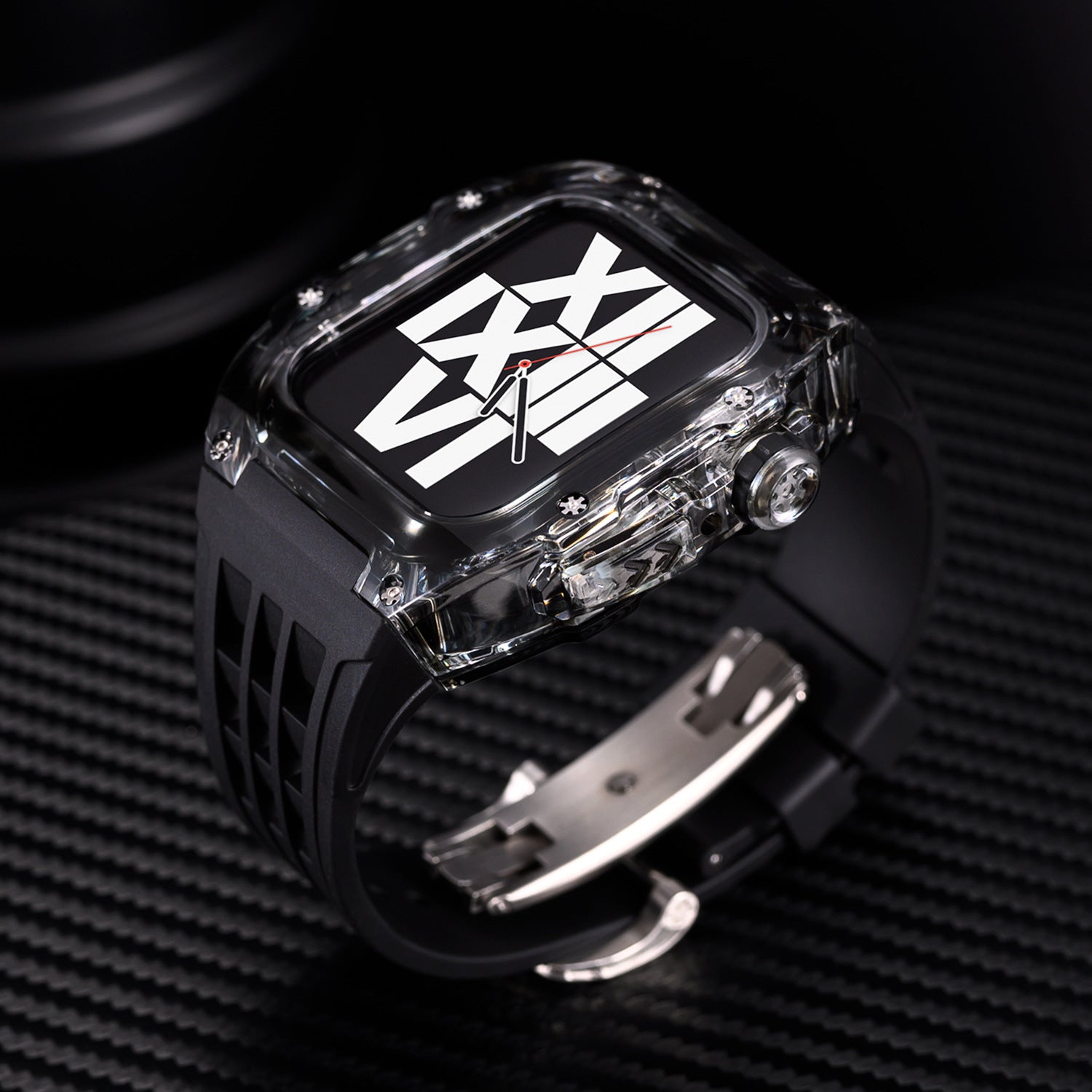 RM V30 Glacier Series Fluororubber Band Black Case Retrofit Kit For Ap - Image 2