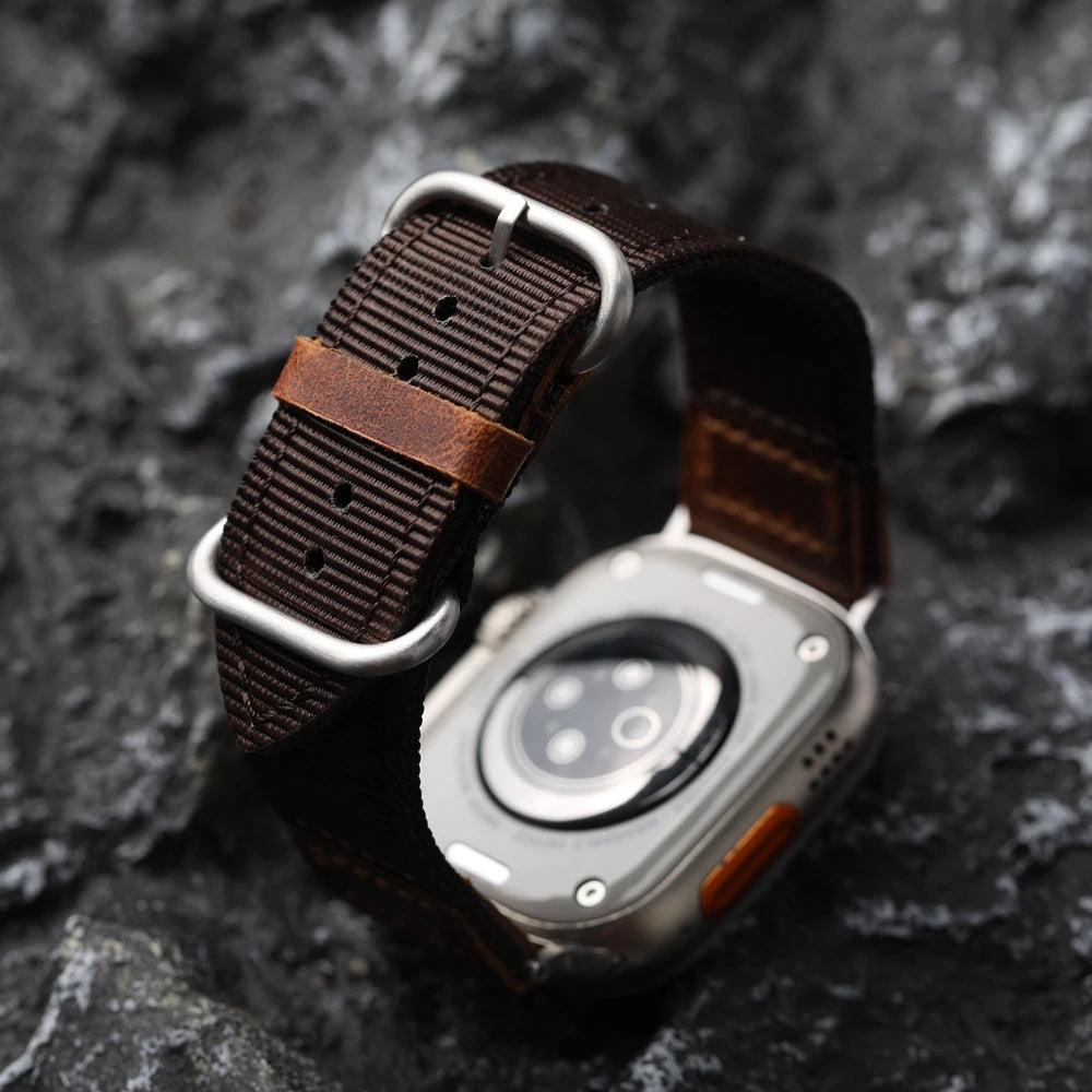 Handmade Nylon Leather Band For Apple Watch - Image 10