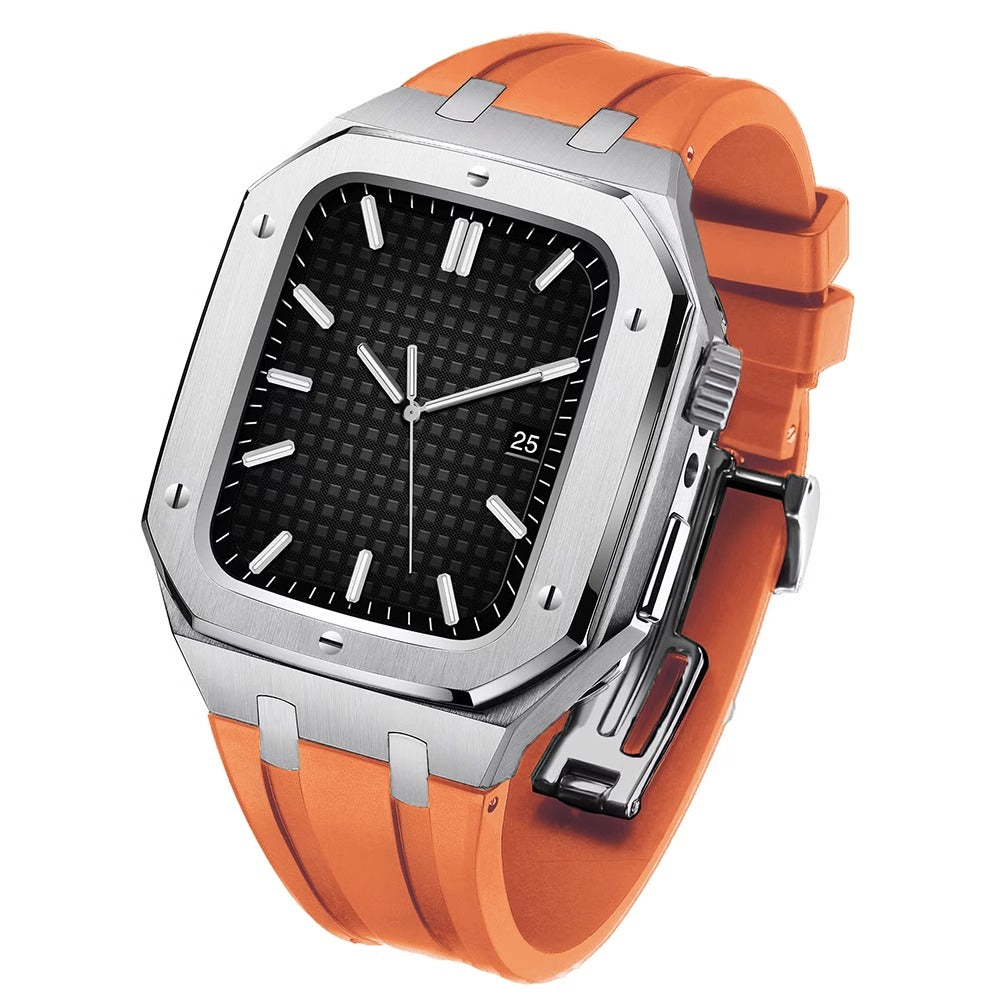 AP9006 Silicone Band Stainless Steel Case Retrofit Kit For Apple Watch - Image 10